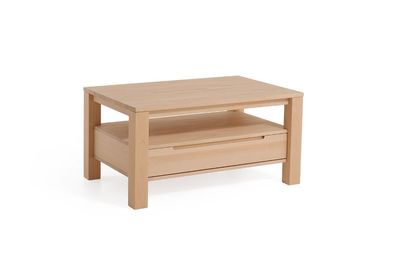 Couchtisch Tisch mit Schublade VASCO Eiche Massivholz 120x80 cm