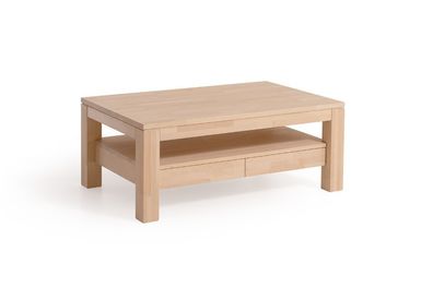 Couchtisch Tisch mit Schublade DINOT XL Buche Massivholz 120x80 cm