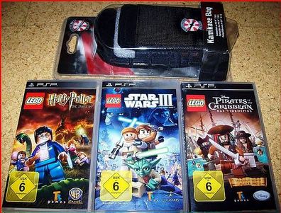 PSP 3 Lego Games: Lego Starwars-Pirates Harry Potter-Indiana-Ringe-Marvel-DC