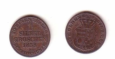 1 Silber Groschen Münze Oldenburg Birkenfeld 1858 B