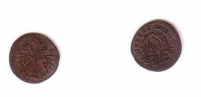 1 guter Pfennig Kupfer Münze Brandenburg Bayreuth 1753