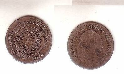 6 Kreuzer Silber Münze Bayern 1813