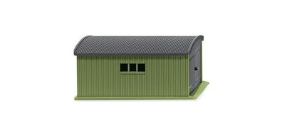 Wiking 114001 Wellblechgarage - resedagrün/ schiefergrau, H0 (1:87)