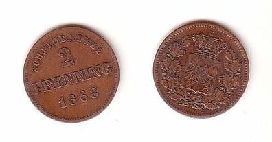 2 Pfennig Kupfer Münze Bayern 1868