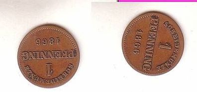 1 Pfennig Kupfer Münze Bayern 1866