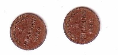 1 Pfennig Kupfer Münze Bayern 1860