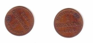 1 Pfennig Kupfer Münze Bayern 1863