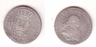1/3 Reichstaler Silber Münze Preussen Friedrich Wilhelm 1790 E