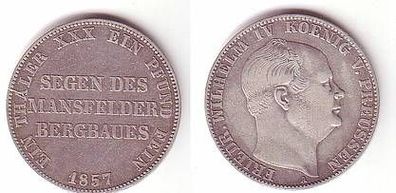 1 Taler Silber Münze Preussen 1857 A Segen des Mansfelder Bergbaues
