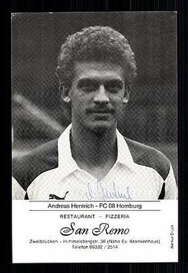 Andreas Hentrich FC Hombureg 1985-86 Autogrammkarte + A48494