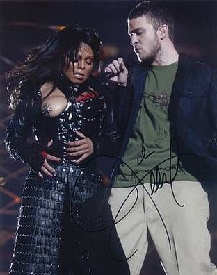 Original Autogramm JUSTIN Timberlake mit Janet Jackson Super Bowl Nipplegate-Skandal