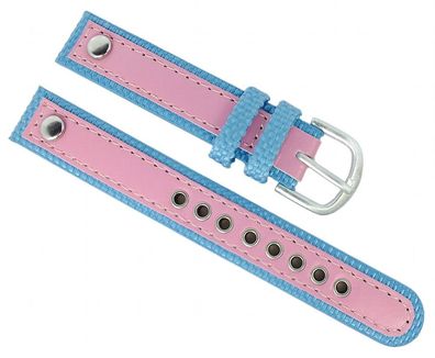 Adora Youngline Kinder Uhrenarmband 14mm Materialmix blau / rosa AY4302