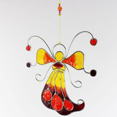 Fenster Deko zum Aufh/ängen Fensterdeko Mond Mobile rot orange Sonnenf/änger Deko Sommer Fr/ühling Fensterschmuck Geschenkidee