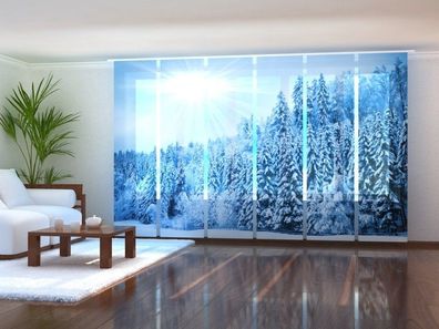Foto Gardine Winterwald Schiebevorhang mit Motiv Schiebegardine Fotodruck auf Maß