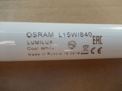 Osram L 15w/840 LumiLux Cool White Made in Russia CE 44 45 cm Lampe T8