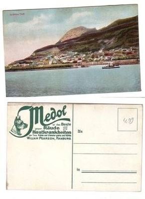 59498 Medol Reklame Ak Gibraltar Hafeneinfahrt um 1910