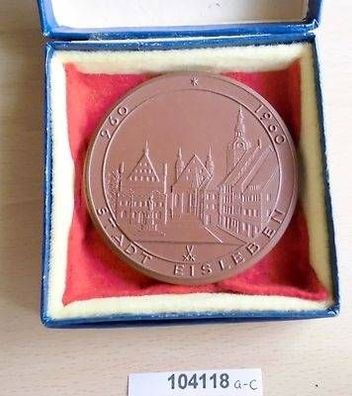 DDR Porzellan Medaille 1000 Jahre Stadt Eisleben 960-1960 im Etui