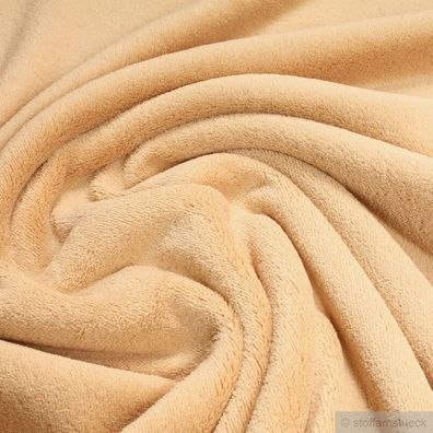 Stoff Polyester Wellness Fleece beige Kuschelfleece haselnuß