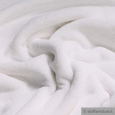 Stoff Polyester Wellness Fleece weiß Kuschelfleece strahlendes Weiß