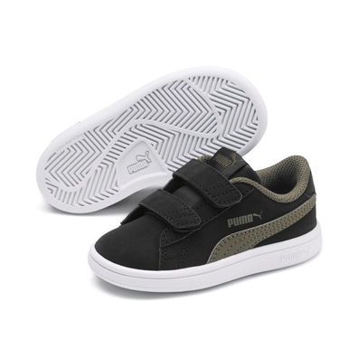 Puma Smash v2 L V Inf Low Top Kinder Schuhe Sneaker 365184 Black Burnt Olive