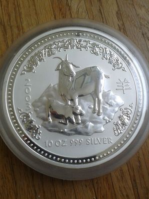 Original 10$ 2003 Australien Lunar 1 Ziege 10 Unzen reines Silber 10 Dollars 2003