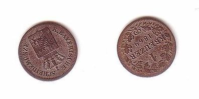 1 Kreuzer Billon Münze Bayern 1869
