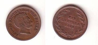 1 Kreuzer Kupfer Münze Baden 1828