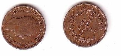 1 Kreuzer Kupfer Münze Baden 1845