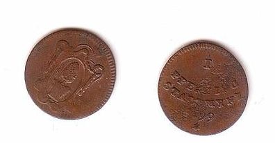 1 Pfennig Kupfer Münze Stadt Augsburg 1799