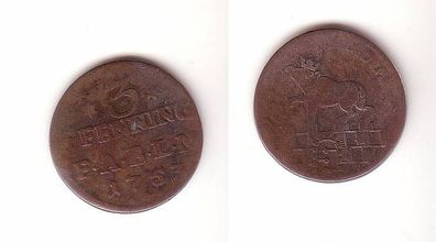 3 Pfennig Kupfer Münze Herzogtum Anhalt 1753
