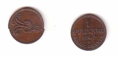 1 Pfennig Kupfer Münze Hannover 1862 B
