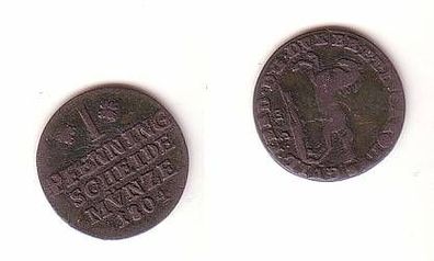 1 Pfennig Kupfer Münze Braunschweig Wolfenbüttel 1804 M.C.