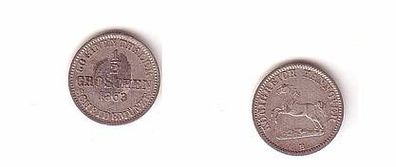 1/2 Groschen Silber Münze Königreich Hannover 1863 B