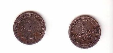 1/2 Groschen Silber Münze Königreich Hannover 1862 B
