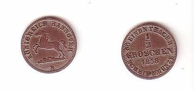 1/2 Groschen Silber Münze Königreich Hannover 1858 B