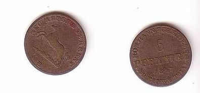 6 Pfennige Silber Münze Königreich Hannover 1847 B