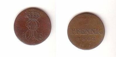 1 Pfennig Kupfer Münze Hannover 1842