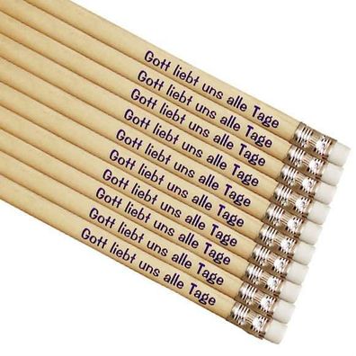 Bleistift Set 10 Stück Natur Echtholz Holzbleistift Gott liebt uns alle Tage