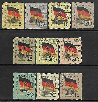 DDR gestempelt Michel-Nummer 722-731