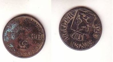 3 Heller Kupfer Münze Hessen Kassel 1843