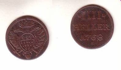 4 Heller Kupfer Münze Bistum Köln 1768