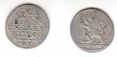 1/24 Taler Silber Münze Hessen Kassel 1786 D.F.