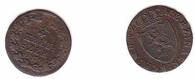 1/4 Kreuzer Kupfer Münze Nassau 1819