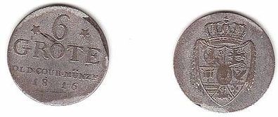 6 Grote Silber Münze Oldenburg 1816