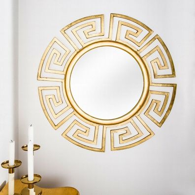 cagü: Beeindruckender Design Wandspiegel Spiegel (OLYMP] Gold 85cm Ø