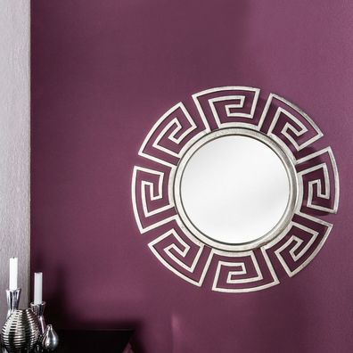 cagü: Beeindruckender Design Wandspiegel Spiegel (OLYMP] Silber 85cm Ø