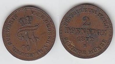 2 Pfennig Kupfer Münze Mecklenburg Schwerin 1872 B
