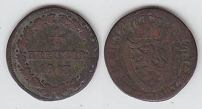1/2 Kreuzer Kupfer Münze Nassau 1813