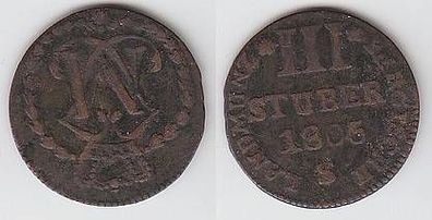 3 Stuber Kupfer Münze Jülich Berg 1805 S