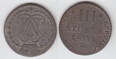 3 Stuber Silber Münze Jülich Berg 1804 R